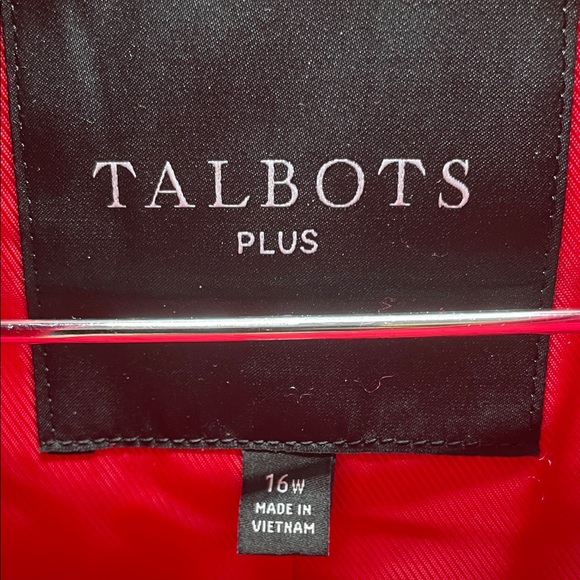 Talbots Plus Fabric woven in Italy Bold Red Trench Coat - Picture 2 of 11